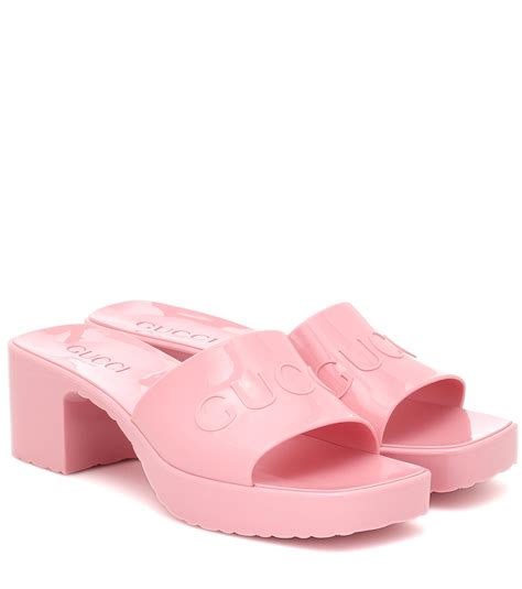 gucci logo rubber platform sandals|gucci sandals customer service.